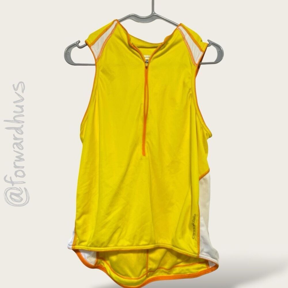 Cannondale Cycling Jersey Hi Vis Yellow Sleeveless 1/4 Zip Women’s L